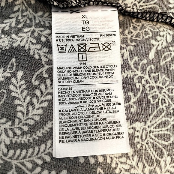 Old Navy Women's Drop-Waist Black With White Floral Dress Size XL New With Tag - Picture 9 of 11